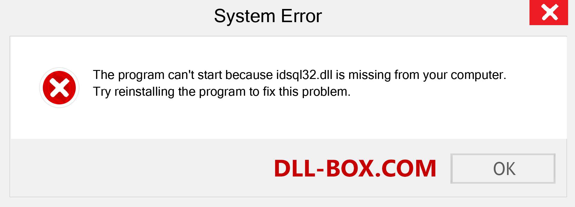  idsql32.dll file is missing?. Download for Windows 7, 8, 10 - Fix  idsql32 dll Missing Error on Windows, photos, images
